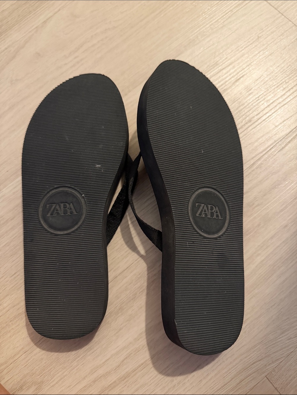 Zara Brown and Black Flip Flop Sandals - Picture 6 of 6